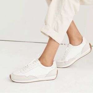 Madewell White and Tan Sneakers